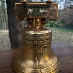 1976 Bicentennial Liberty Bell Decanter 22K Gold Finish(Empty) No Chips or Crack